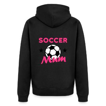Soccer mum (stars, football) - Veste à capuche bio Premium Unisexe - noir - Dos - Nico (187cm)