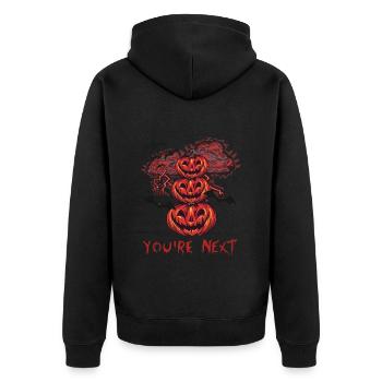 Halloween - You are next - Unisex Premium Organic Zip Hoodie - black - Back - Nico (187cm)