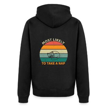 most likely hell copy - Unisex Premium Organic Zip Hoodie - black - Back - Nico (187cm)