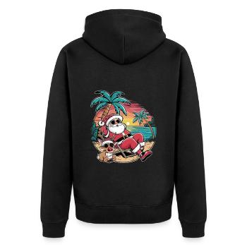 Christmas in July - Unisex Premium Bio Zip Hoodie - Schwarz - Hinten - Nico (187cm)