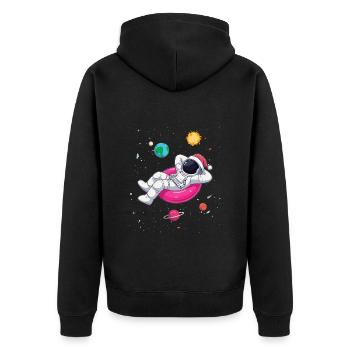 Un astronaute de Noël détendu dans l’espace - Veste à capuche bio Premium Unisexe - noir - Dos - Nico (187cm)