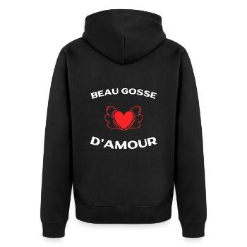 Beau gosse d'amour Cadeau homme fête de l'amour - Veste à capuche bio Premium Unisexe - noir - Dos - Nico (187cm)
