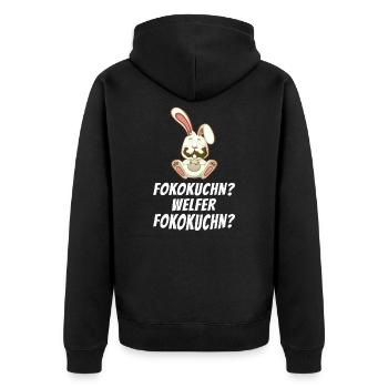 Fokokuchen - Schokokuchen,Hase,Lustig,Geschenk - Unisex Premium Bio Zip Hoodie - Schwarz - Hinten - Nico (187cm)