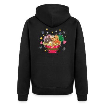 ramen - Unisex Premium Organic Zip Hoodie - black - Back - Nico (187cm)