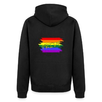 Pride, LGBTQ - Unisex Premium Bio Zip Hoodie - Schwarz - Hinten - Nico (187cm)