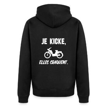 je kicke elles craquent - Veste à capuche bio Premium Unisexe - noir - Dos - Nico (187cm)