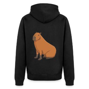 Capybara sucré - Veste à capuche bio Premium Unisexe - noir - Dos - Nico (187cm)