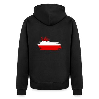 Österreich - Unisex Premium Bio Zip Hoodie - Schwarz - Hinten - Nico (187cm)