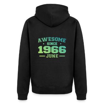 June 1966 Birthday Year 1966 June Gift 1966 - Unisex Premium Organic Zip Hoodie - black - Back - Nico (187cm)