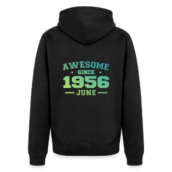 Juin 1956 Anniversaire Année 1956 Juin Cadeau 1956 - Veste à capuche bio Premium Unisexe - noir - Dos - Nico (187cm)