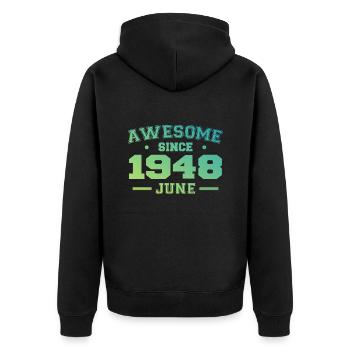 Juin 1948 Anniversaire Année 1948 Juin Cadeau 1948 - Veste à capuche bio Premium Unisexe - noir - Dos - Nico (187cm)