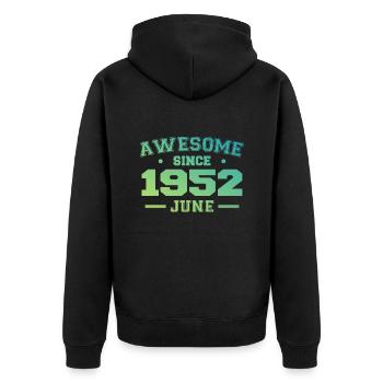 June 1952 Birthday Year 1952 June Gift 1952 - Unisex Premium Organic Zip Hoodie - black - Back - Nico (187cm)