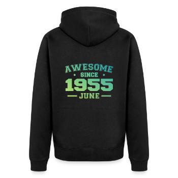 Juin 1955 Anniversaire Année 1955 Juin Cadeau 1955 - Veste à capuche bio Premium Unisexe - noir - Dos - Nico (187cm)