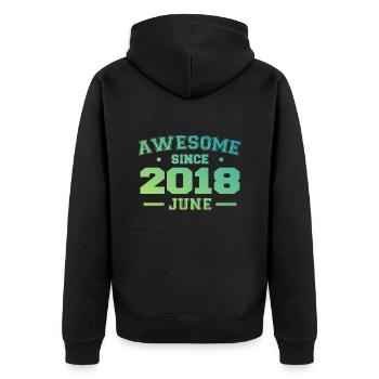 Juin 2018 Anniversaire Année 2018 Juin Cadeau 2018 - Veste à capuche bio Premium Unisexe - noir - Dos - Nico (187cm)