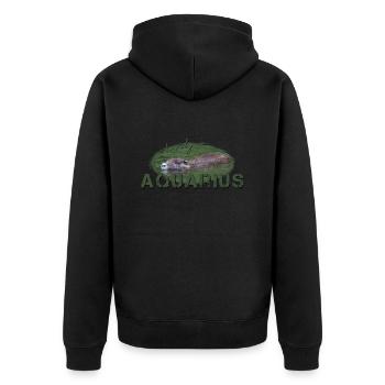 Aquarius Zodiac Sign Aquarius - Unisex Premium Organic Zip Hoodie - black - Back - Nico (187cm)