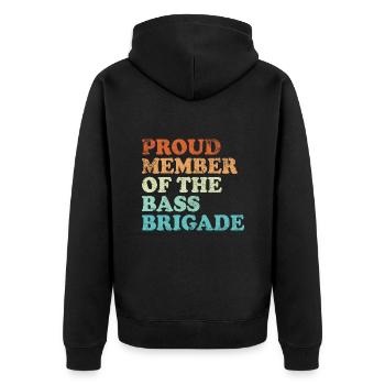 Fier membre de la Bass Brigade - rétro lumineux - Veste à capuche bio Premium Unisexe - noir - Dos - Nico (187cm)