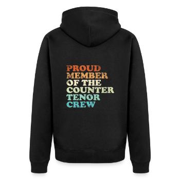 Fier membre du Countertenor Crew - rétro lumineux - Veste à capuche bio Premium Unisexe - noir - Dos - Nico (187cm)