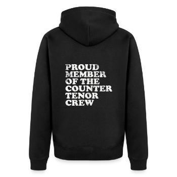 Fier membre du Countertenor Crew - blanc - Veste à capuche bio Premium Unisexe - noir - Dos - Nico (187cm)