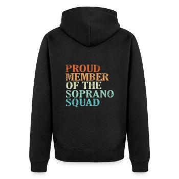Proud Member of the Soprano Squad Vintage - Unisex Premium Organic Zip Hoodie - black - Back - Nico (187cm)