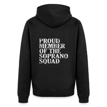 Proud Member of the Soprano Squad white - Unisex Premium Organic Zip Hoodie - black - Back - Nico (187cm)