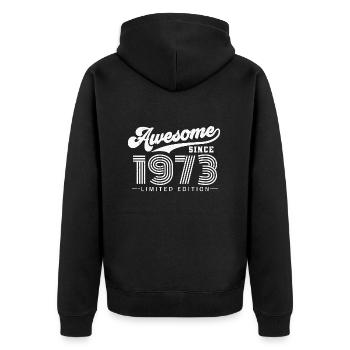 Great since 1973 Vintage Birthday Gift - Unisex Premium Organic Zip Hoodie - black - Back - Nico (187cm)
