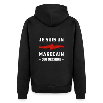 Je Suis Un Marocain Qui Déchire Maroc - Veste à capuche bio Premium Unisexe - noir - Dos - Nico (187cm)