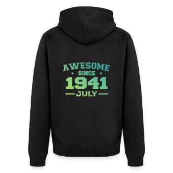 Juli 1941 Geburtstagsfeier Juli 1941 Retro - Unisex Premium Bio Zip Hoodie - Schwarz - Hinten - Nico (187cm)