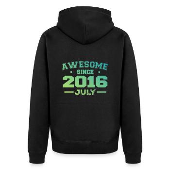 July 2016 Birthday Party July 2016 Retro - Unisex Premium Organic Zip Hoodie - black - Back - Nico (187cm)