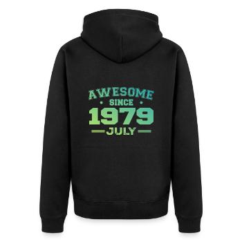 Juillet 1979 Fête Anniversaire Juillet 1979 Rétro - Veste à capuche bio Premium Unisexe - noir - Dos - Nico (187cm)