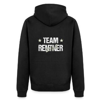 Team Rentner 2025 - Unisex Premium Bio Zip Hoodie - Schwarz - Hinten - Nico (187cm)