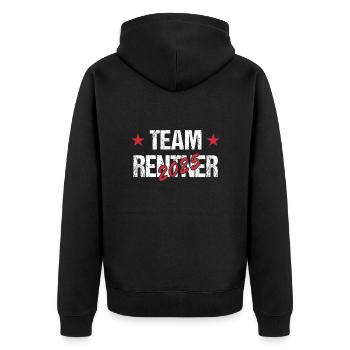 Team Rentner 2025 - Unisex Premium Bio Zip Hoodie - Schwarz - Hinten - Nico (187cm)
