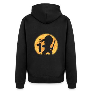 1st Birthday Boy I am 1 one year old ninja - Unisex Premium Organic Zip Hoodie - black - Back - Nico (187cm)
