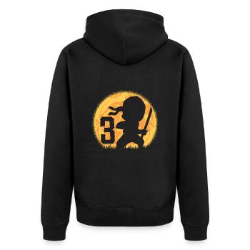3rd Birthday Boy I am 3 three year old ninja - Unisex Premium Organic Zip Hoodie - black - Back - Nico (187cm)