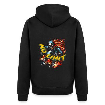 No Limit Skull Skeleton sur skateboard - Veste à capuche bio Premium Unisexe - noir - Dos - Nico (187cm)