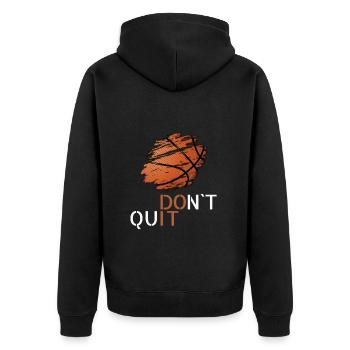Basketball dont quit - Unisex Premium Bio Zip Hoodie - Schwarz - Hinten - Nico (187cm)