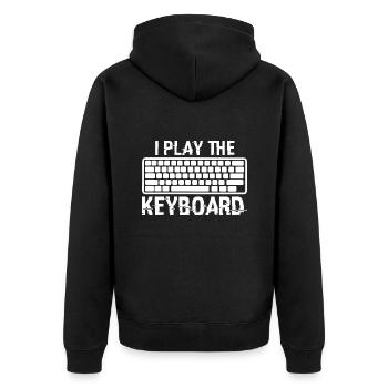 I Play The Keyboard Present For Coding Lover Gamer - Unisex Premium Organic Zip Hoodie - black - Back - Nico (187cm)