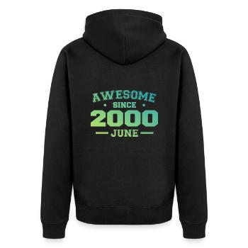Juin 2000 Anniversaire Année 2000 Juin Cadeau 2000 - Veste à capuche bio Premium Unisexe - noir - Dos - Nico (187cm)