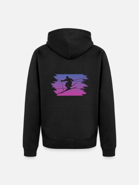 Skifahren Ski Skiing - Unisex Premium Bio Zip Hoodie - Schwarz