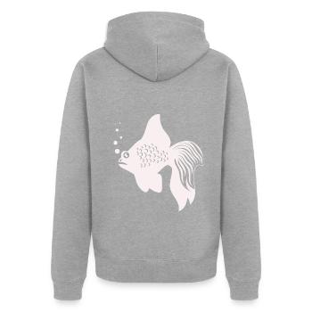 Fish Aquarium Marine Animal Climate Environmental Protection - Unisex Premium Organic Zip Hoodie - heather grey - Back - Nico (187cm)