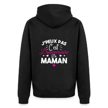Joyeux Anniversaire Maman Cadeau D'anniversaire - Veste à capuche bio Premium Unisexe - noir - Dos - Nico (187cm)