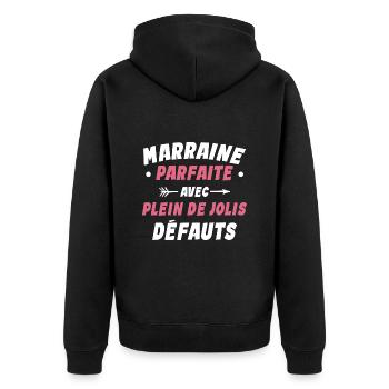 Marraine Parfaite Avec Plein De Jolis Défauts - Veste à capuche bio Premium Unisexe - noir - Dos - Nico (187cm)