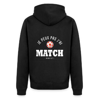 Je peux pas j ai Match football Brest - Veste à capuche bio Premium Unisexe - noir - Dos - Nico (187cm)