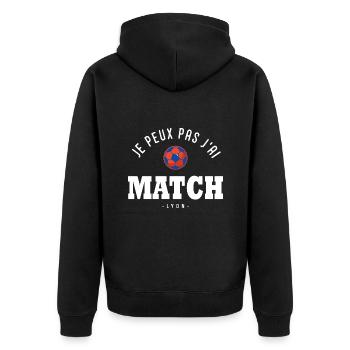 Je peux pas j ai Match football Lyon - Veste à capuche bio Premium Unisexe - noir - Dos - Nico (187cm)