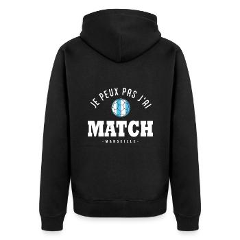 Je peux pas j ai Match football OM marseille - Veste à capuche bio Premium Unisexe - noir - Dos - Nico (187cm)