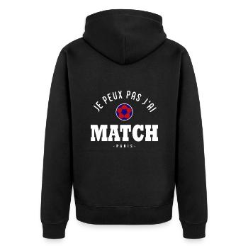 Je peux pas j ai Match football Paris - Veste à capuche bio Premium Unisexe - noir - Dos - Nico (187cm)