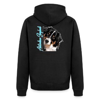 Berger australien DA Wilsigns Race de chiens australien - Veste à capuche bio Premium Unisexe - noir - Dos - Nico (187cm)