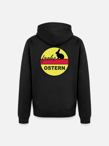 Frohe Ostern 3c - Unisex Premium Bio Zip Hoodie - Schwarz