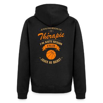 T-shirt Thérapie Basket - Veste à capuche bio Premium Unisexe - noir - Dos - Nico (187cm)