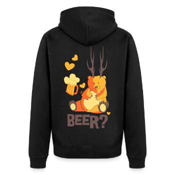 BEAR BIÈRE - Bière Stein Ours Design Chemise - Veste à capuche bio Premium Unisexe - noir - Dos - Nico (187cm)