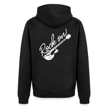 Rock On à la guitare - Veste à capuche bio Premium Unisexe - noir - Dos - Nico (187cm)